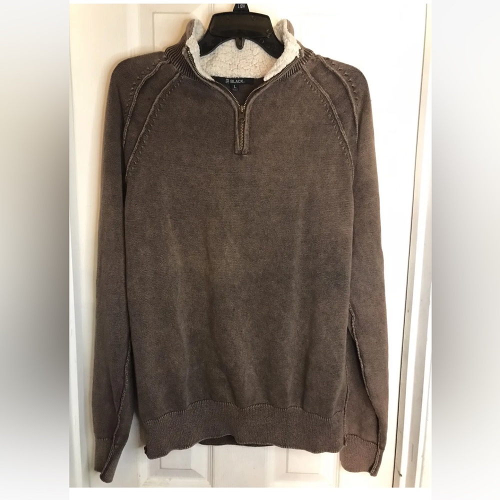 sweatshirt top Sherpa collar by BLACK SIZE LARGE brown in color MENS